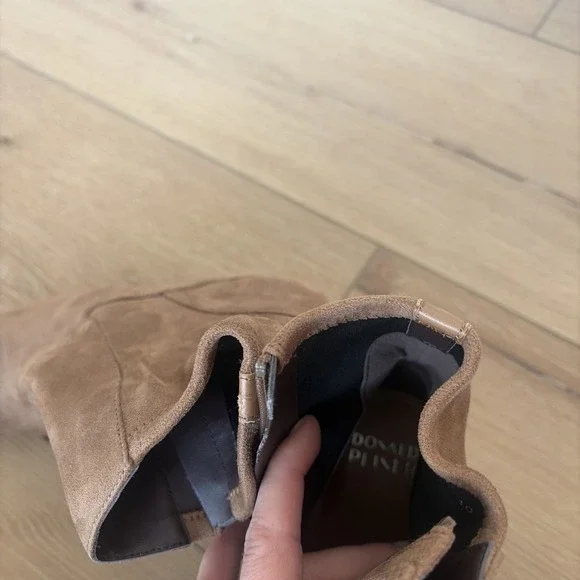 Donald Pliner Women's Giddie Heeled Ankle Booties Size 10 Brown Suede - Picture 7 of 10